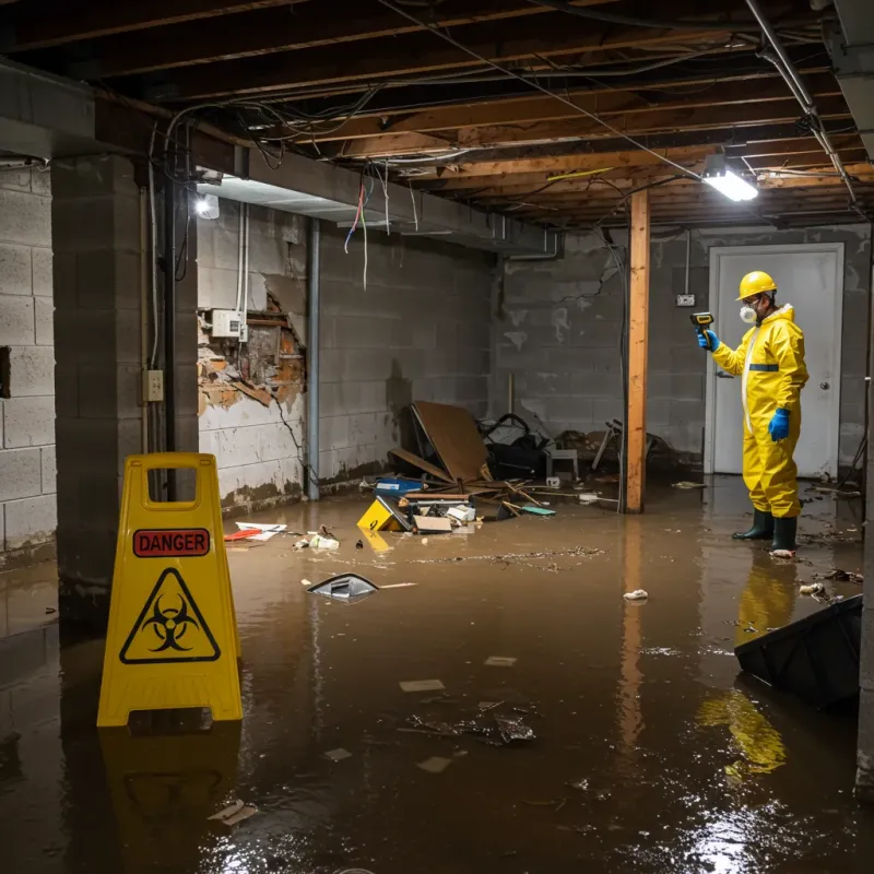 Flooded Basement Electrical Hazard in Jones County, NC Property