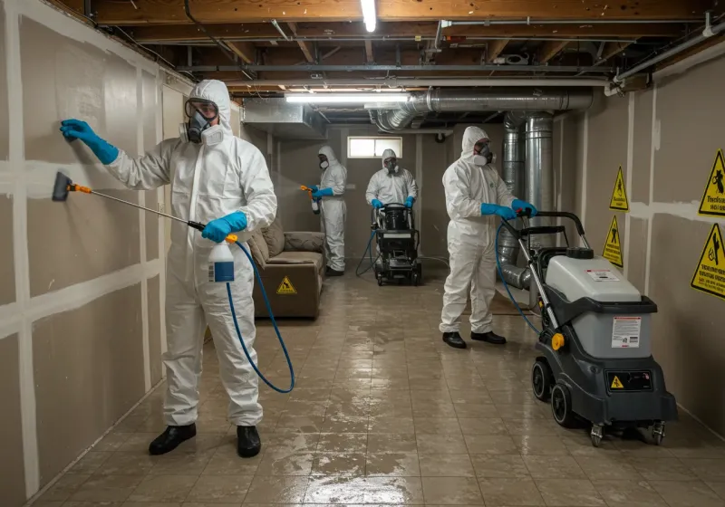 Basement Moisture Removal and Structural Drying process in Jones County, NC